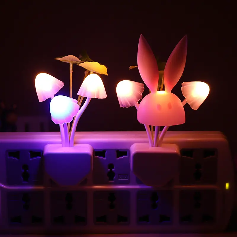 Color changing Plug-in LED Mushroom Dream Bed Lamp Sensor Led Night Light