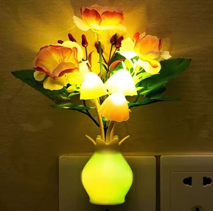 LED Colorful Flower Light Luminous Lamp EU Sensor Bedroom