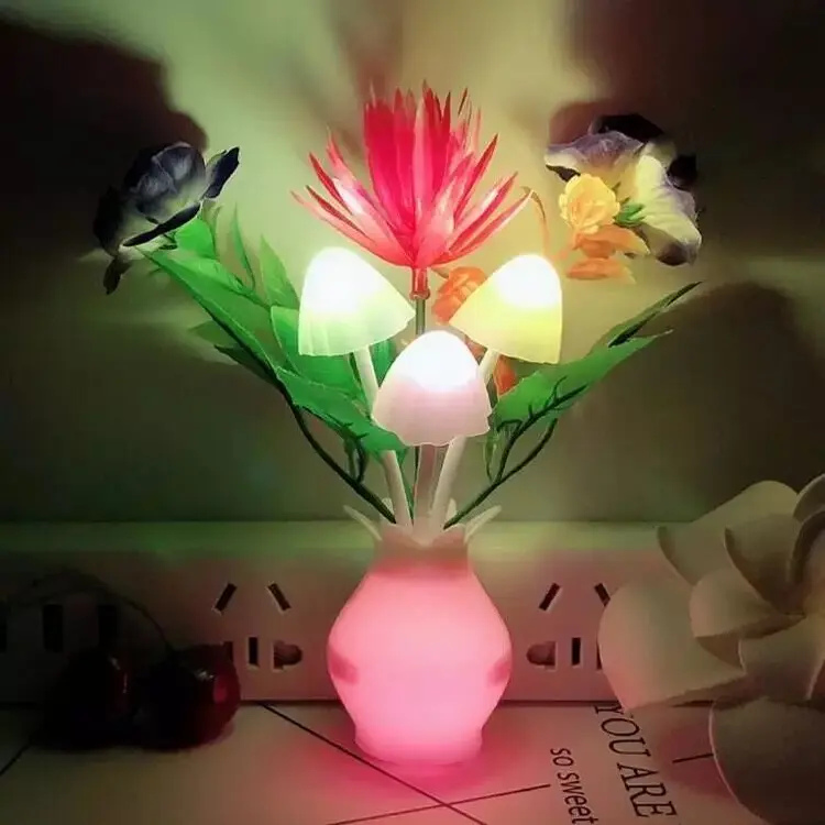 LED Colorful Flower Light Luminous Lamp EU Sensor Bedroom - Image 2