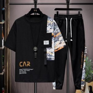 Casual O-neck T-shirts + Pants Tracksuit Set
