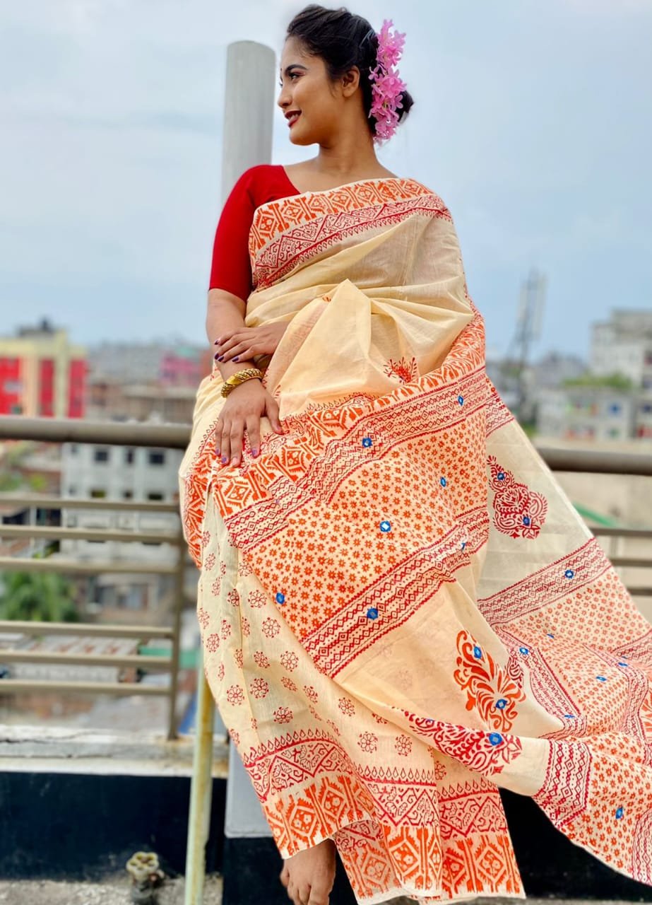 হাফ সিল্ক শাড়ি