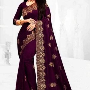 ইন্ডিয়ান জর্জেট শাড়ি ব্লাউজ পিস সহ