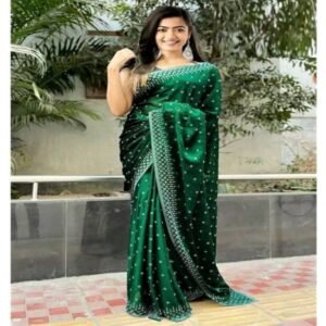 ইন্ডিয়ান জর্জেট শাড়ি ব্লাউজ পিস সহ