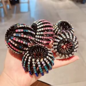 New Bird Nest Ponytail Holder Fair Crab Claw Clip Hairpin Rhinestone for Women Girls Accessor