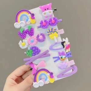 14Pcs/Set Cartoon Butterfly Rainbow Hairpin