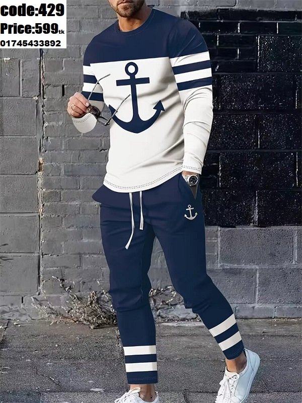 Product details of New Fashion full Sleeves T-Shirt & Full Pant Combo (Set) for Man