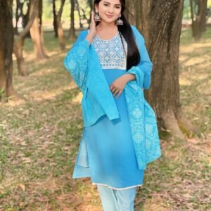 ❤️জর্জেট চুন্দ্রি ওড়না থ্রি -পিস❤️