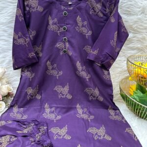 কামিজ স্টাইলের পাখি প্রিন্টের টু-পিস