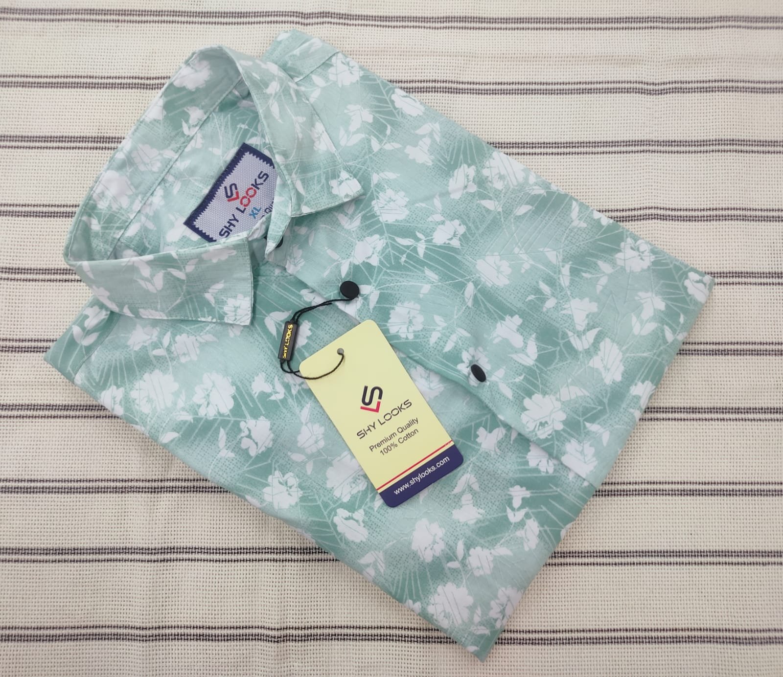 Pure Cotton full Sleeve Print Shirt for Men's - Image 2