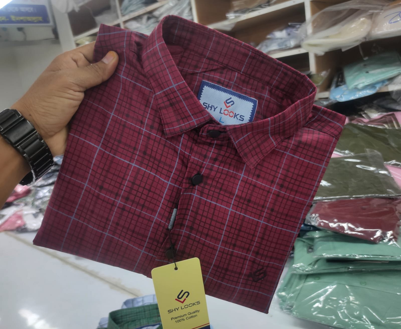 *Cotton full Sleeve Check Shirt for Men's