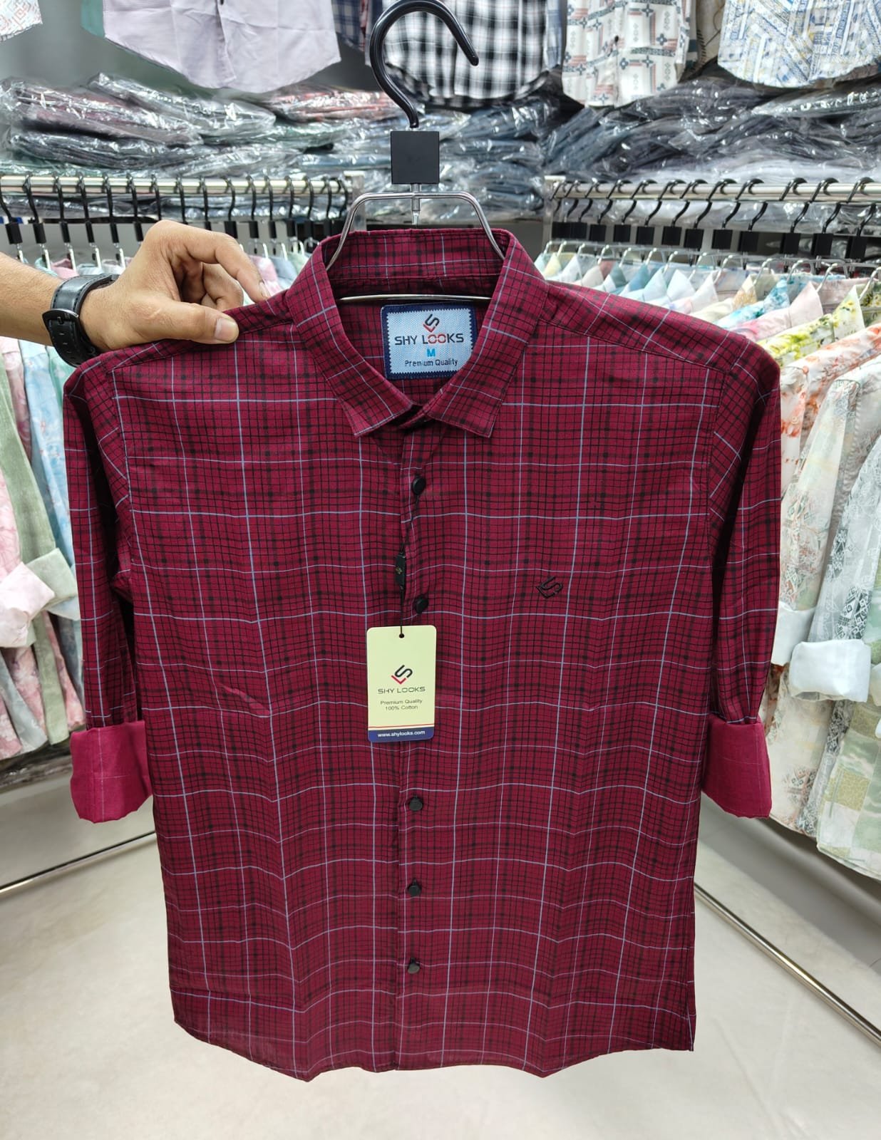 *Cotton full Sleeve Check Shirt for Men's