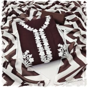 কাশ্মীরী আড়ি এম্ব্রডারী থ্রি-পিচ