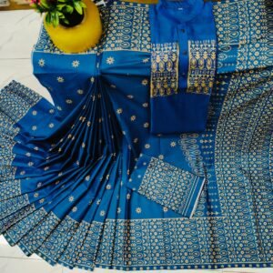 নতুন ধুপিয়ান সিল্ক শাড়ি ও পাঞ্জাবির কাপল সেট
