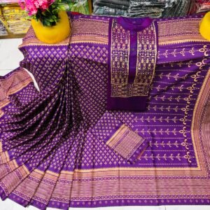 নতুন ধুপিয়ান সিল্ক শাড়ি ও পাঞ্জাবির কাপল সেট