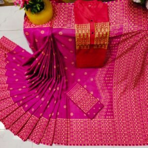 নতুন ধুপিয়ান সিল্ক শাড়ি ও পাঞ্জাবির কাপল সেট