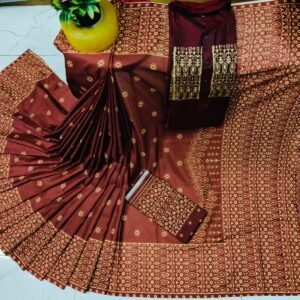 নতুন ধুপিয়ান সিল্ক শাড়ি ও পাঞ্জাবির কাপল সেট