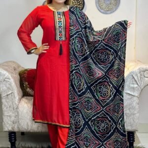 জর্জেট চুন্দ্রি ওড়না ভাইরাল থ্রি পিস