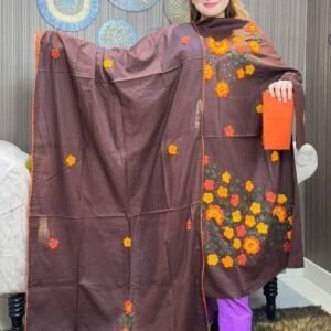 এ্যাপ্লিক কাজ করা থ্রি পিস ড্রেস