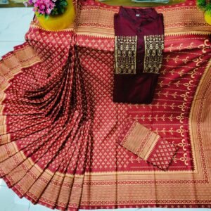 চান্দুরি সিল্ক নতুন শাড়ি(সাথে ব্লাউজ পিস আছে)