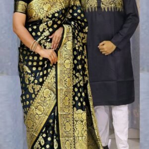 প্রিমিয়াম মানের কাতান শাড়ি(কাপল ড্রেস)