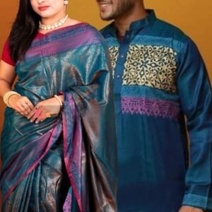 প্রিমিয়াম মানের কাতান শাড়ি(কাপল ড্রেস)