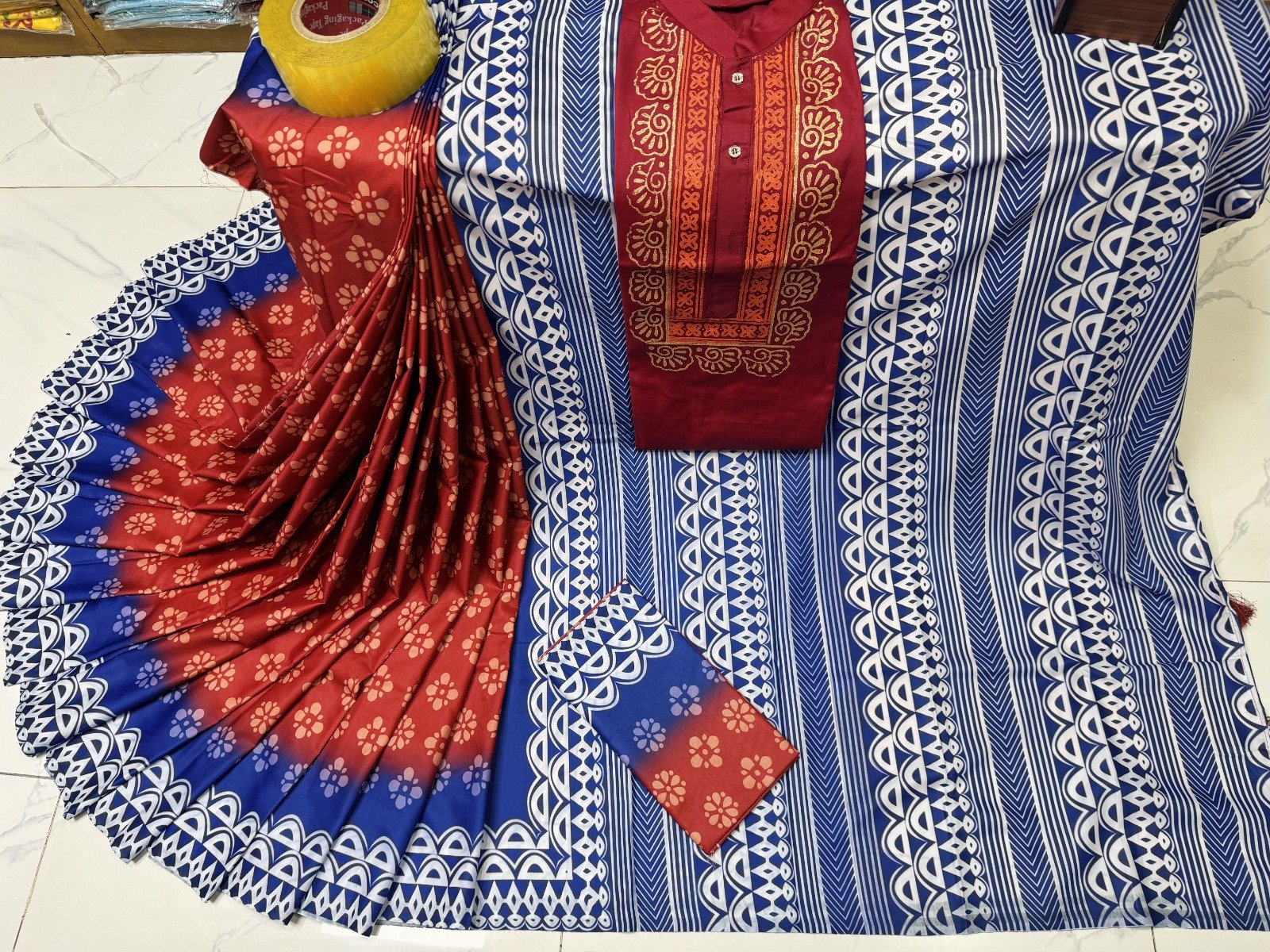 চান্দুরি সিল্ক নতুন শাড়ি(কাপল ড্রেস)