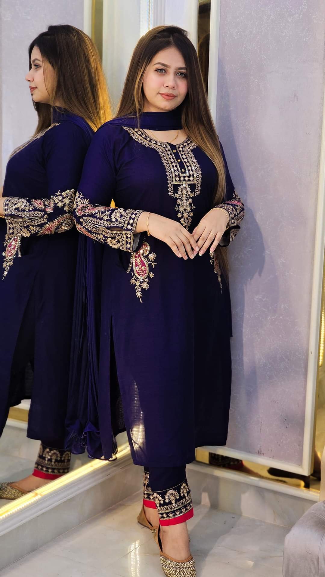 রেডি এমব্রয়ডারি থ্রি-পিস