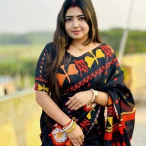 চান্দেরী সিল্ক ডিজিটাল প্রিন্ট শাড়ি