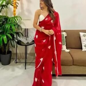 প্রিমিয়াম এমব্রয়ডারি জর্জেট শাড়ি