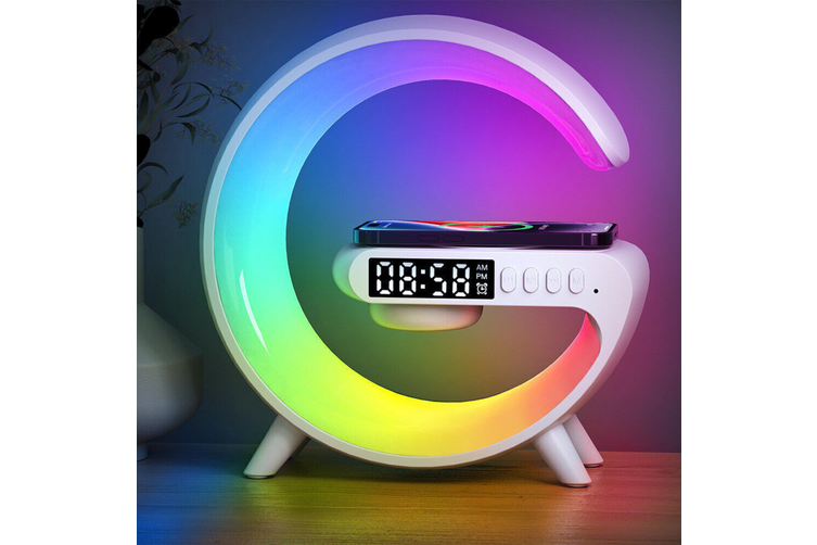 Smart Table Lamp with Wireless Charger, App Control,Sunrise WakeUp Light, RGB Lamp, Clock, Alarm, Mini Bluetooth Speaker, Dimmable Night Light Lamp Alarm Clock G63 - Image 3