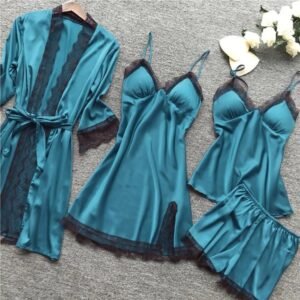Exclusive Night Wear Satin Adjustable Night Dress Set