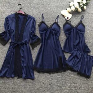 Exclusive Night Wear Satin Adjustable Night Dress Set