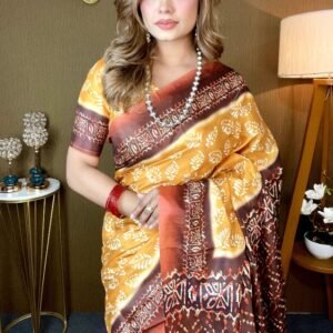 Elegance wrapped in tradition — this rich silk saree