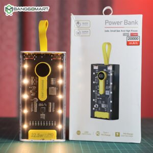 2000 mah Transparent Power Bank Portable Fast Charging PD 20W External Battery Charger Powerbank