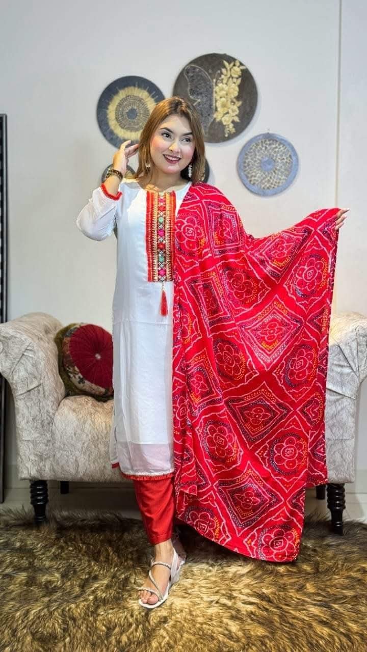 জর্জেট চুন্দ্রি ওড়না ভাইরাল থ্রি পিস