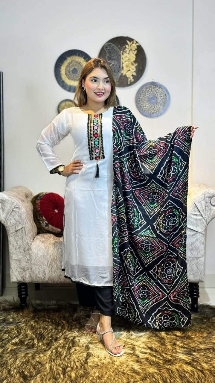 জর্জেট চুন্দ্রি ওড়না ভাইরাল থ্রি পিস