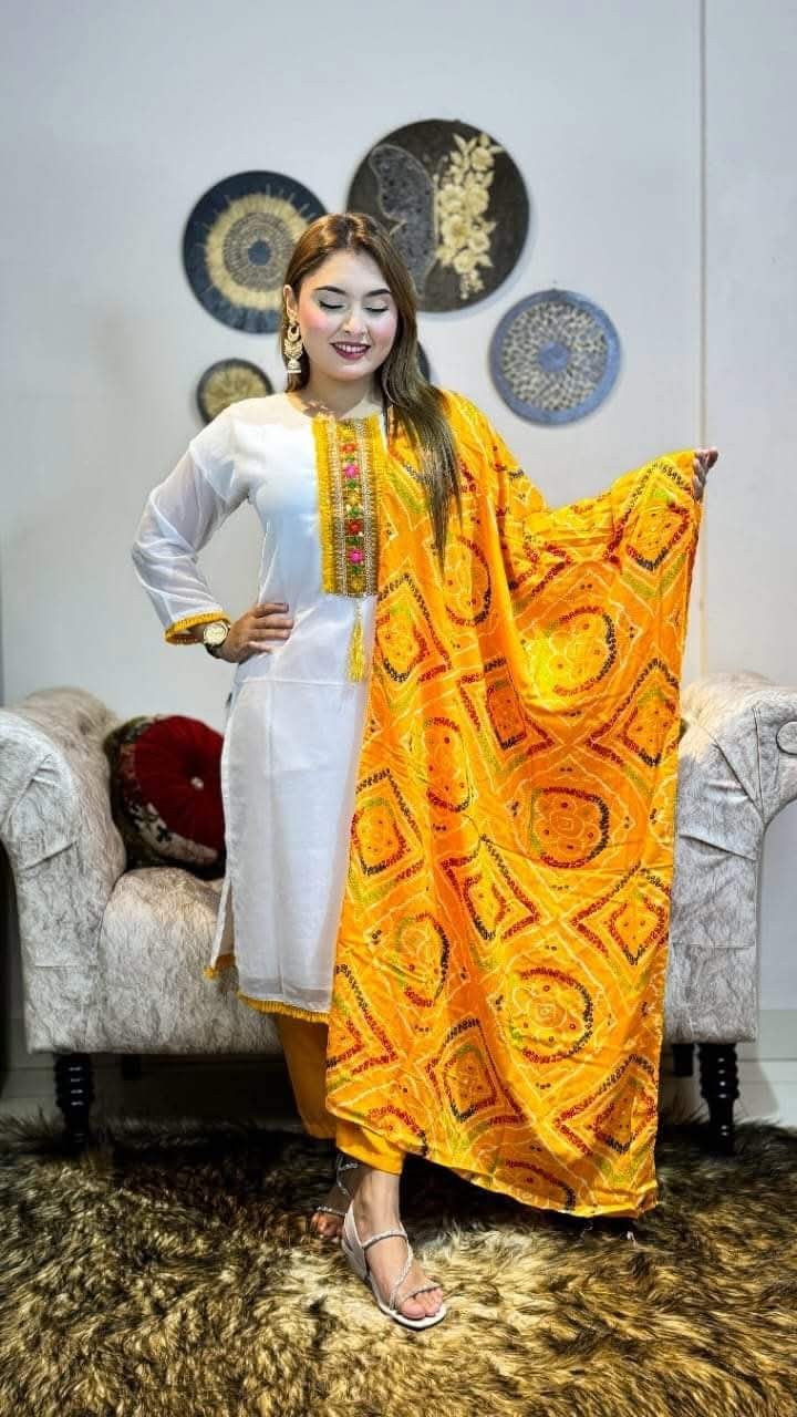 জর্জেট চুন্দ্রি ওড়না ভাইরাল থ্রি পিস