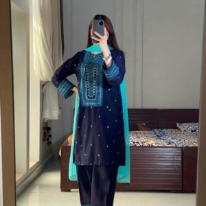 Sequence Embroidery Three Piece