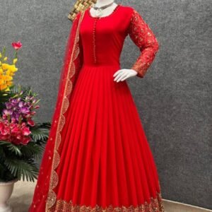 ডিমেড জর্জেট এমব্রয়ডারি পার্টি ড্রেস