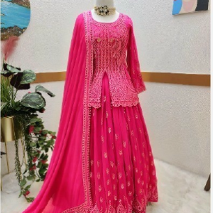 Readymade Georgette Embroidered Party Dress