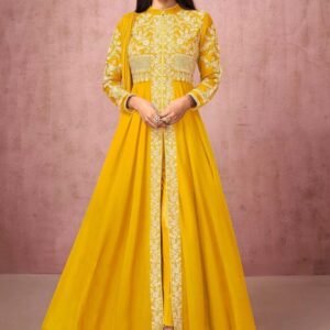 রেডিমেড জর্জেট এমব্রয়ডারি পার্টি ড্রেস