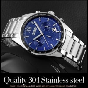 SKMEI 9096 Stainless Steel Quartz Analog Male Clock American Western Wristwatch Fashion Cheap Price Brand Men Watch
