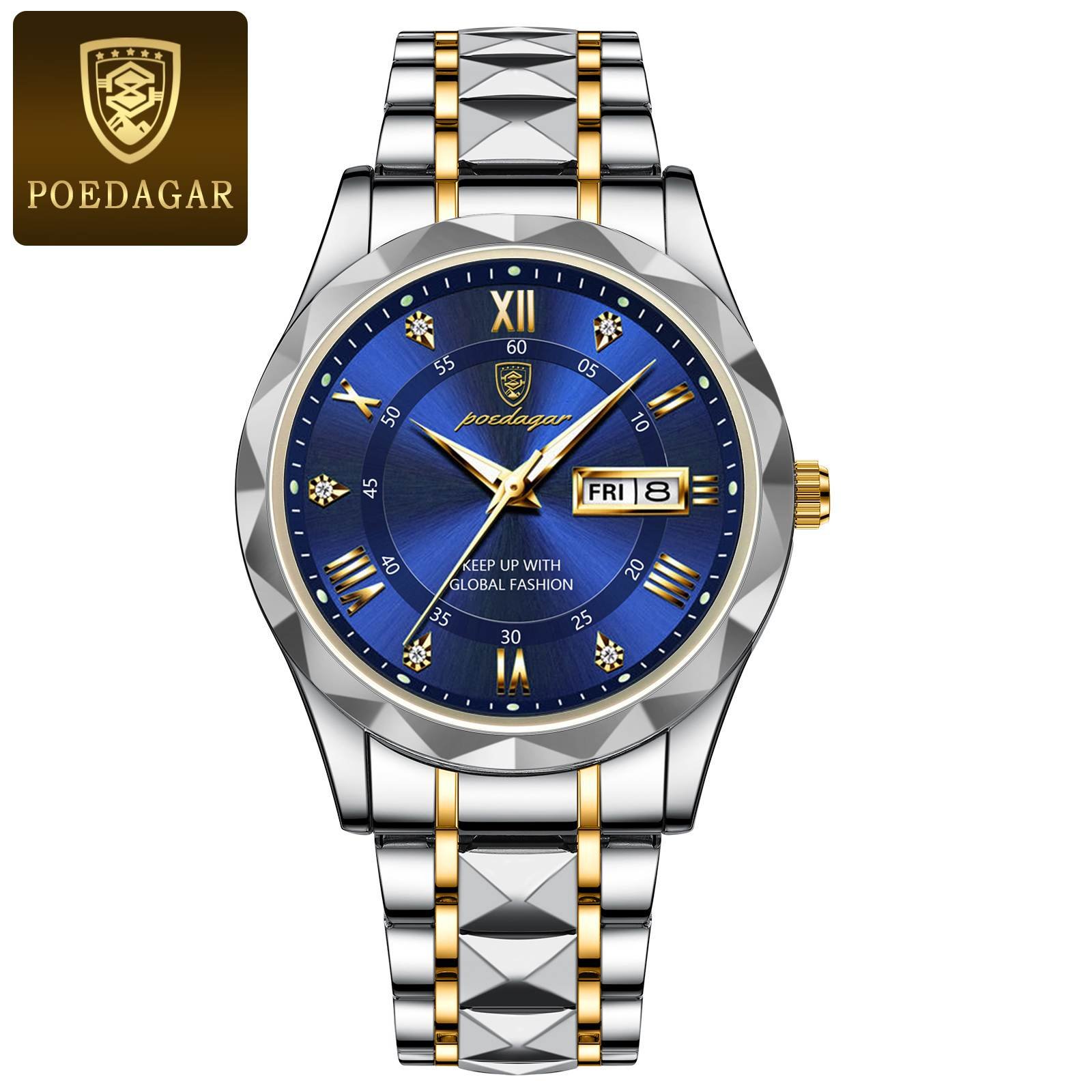 POEDAGAR 615 Diamond Cut Watch For Men