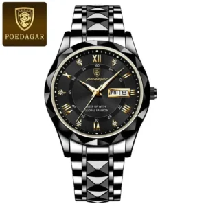 POEDAGAR 615 Diamond Cut Watch For Men