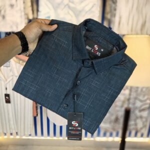 *China Pure Black Magnet Cotton Full sleeve Shirt*