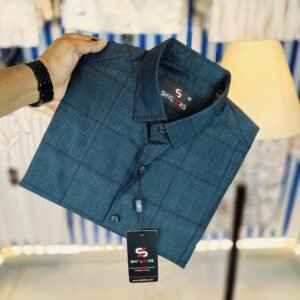 *China Pure Black Magnet Cotton Full sleeve Shirt*