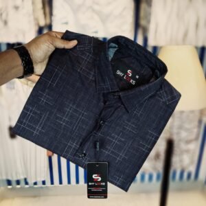 *China Pure Black Magnet Cotton Full sleeve Shirt*