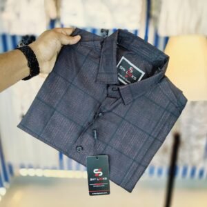 *China Pure Black Magnet Cotton Full sleeve Shirt*