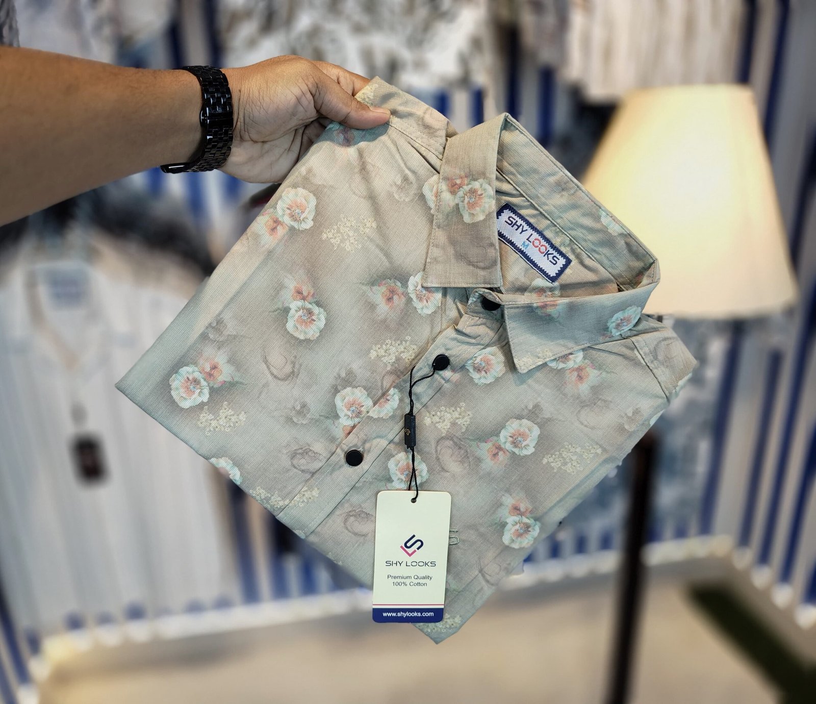 *China Pure Black Magnet Cotton Full sleeve Shirt*