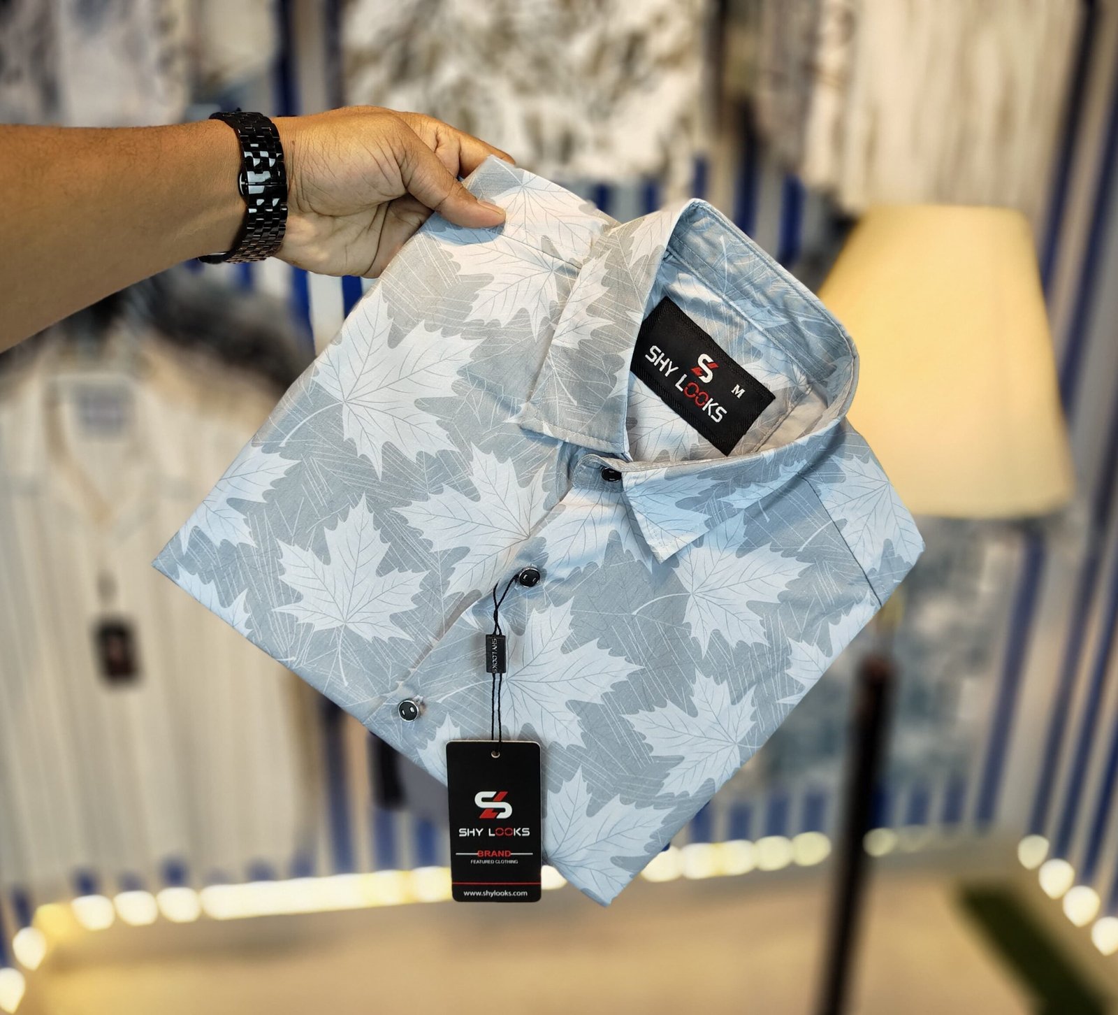 *China Pure Black Magnet Cotton Full sleeve Shirt*